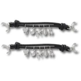 Cadena para sandalias con iconos plateados, paquete de 2 colgantes Jibbitz™
