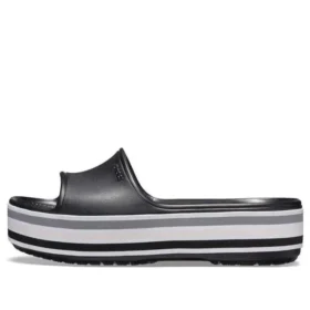 Chanclas con plataforma Crocband «Negro, gris y blanco»