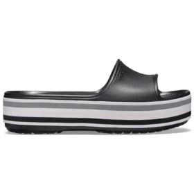 Chanclas con plataforma Crocband «Negro, gris y blanco»