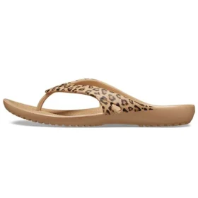 Chanclas Kadee II con estampado de leopardo, marrón