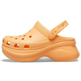 Classic Clog Crocs con suela gruesa, color naranja, sandalias con ballena pequeña