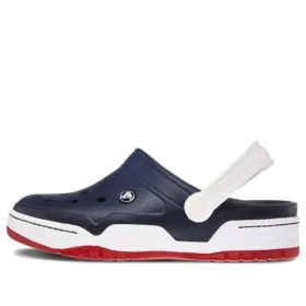 Classic Clog de playa azul y blanco
