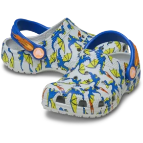 Classic Clog para niños pequeños con estampado de dragón