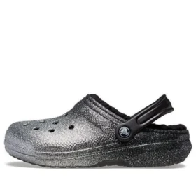 Classic Lined Clog con Glitter «Negro y plateado»