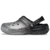 Classic Lined Clog con Glitter «Negro y plateado»