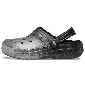 Classic Lined Clog con Glitter «Negro y plateado»