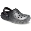 Classic Lined Clog con Glitter «Negro y plateado»