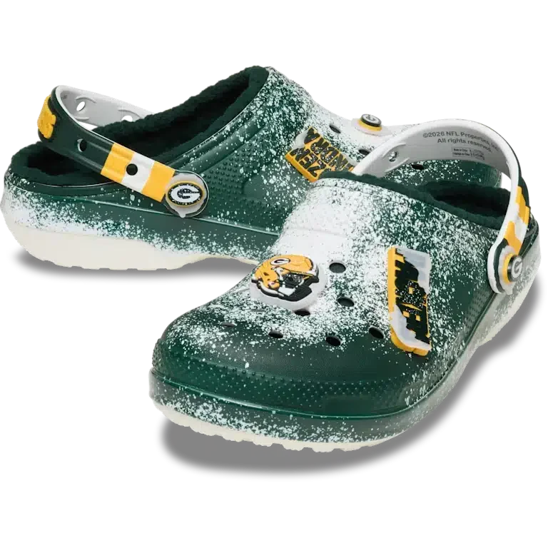 Classic Lined Clog for the Green Bay Packers of the NFL Classic Lined Clog for the Green Bay Packers of the NFL