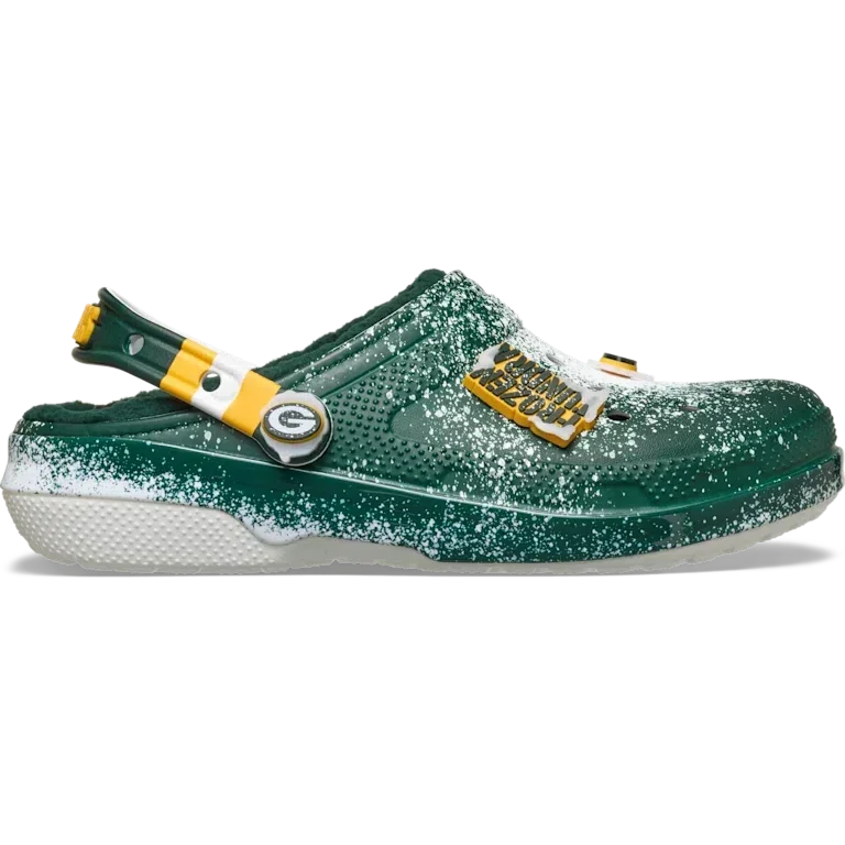 Classic Lined Clog for the Green Bay Packers of the NFL Classic Lined Clog for the Green Bay Packers of the NFL