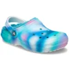 Classic Lined Clog Solarized «White Blue Aqua»