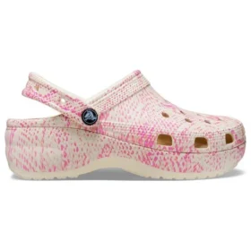Classic Platform Clog con estampado de serpiente «Pink»