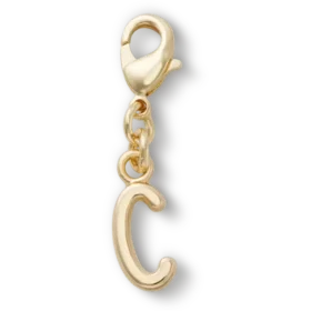 Colgante Jibbitz™ con la letra «C» en dorado