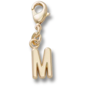 Colgante Jibbitz™ con la letra «M» en dorado