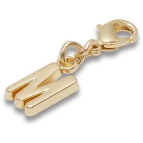 Colgante Jibbitz™ con la letra «M» en dorado