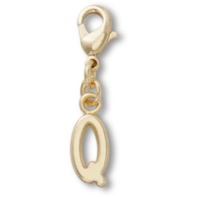 Colgante Jibbitz™ con la letra «Q» en dorado