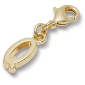 Colgante Jibbitz™ con la letra «Q» en dorado