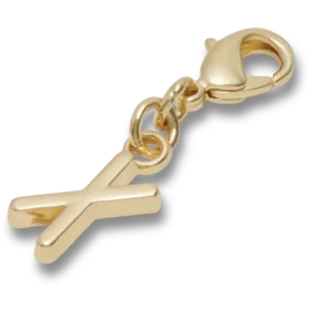 Colgante Jibbitz™ con la letra «X» en dorado