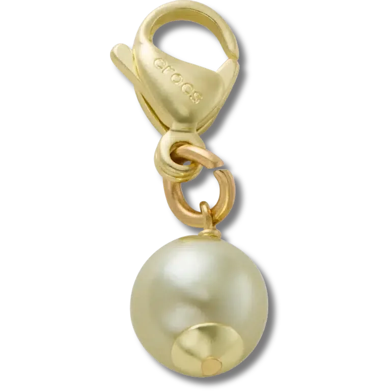 Colgante Jibbitz™ con perla SMT en dorado y verde Colgante Jibbitz™ con perla SMT en dorado y verde