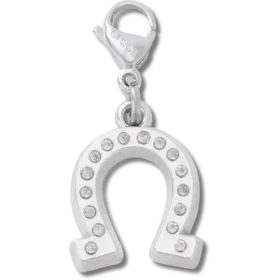 Colgante Jibbitz en forma de herradura de plata de la suerte