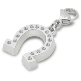 Colgante Jibbitz en forma de herradura de plata de la suerte