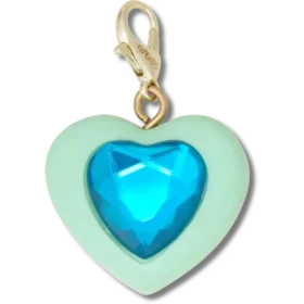 Colgante Jibbitz para zapatos «Corazón azul con gema sintética»