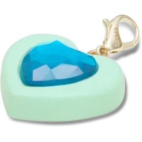 Colgante Jibbitz para zapatos «Corazón azul con gema sintética»