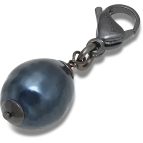 Colgante Jibbitz™ «Perla SMT plateada y negra»