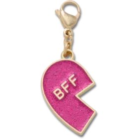 Colgante rosa con Glitter «BFF» para el zapato izquierdo Colgantes para zapatos Jibbitz