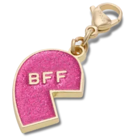 Colgante rosa con Glitter «BFF» para el zapato izquierdo Colgantes para zapatos Jibbitz
