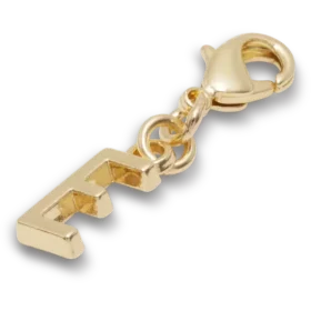 Colgantes Jibbitz™ con la letra «E» dorada