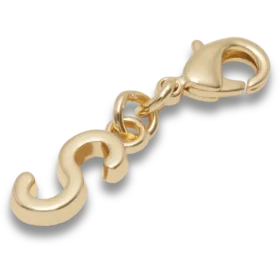 Colgantes Jibbitz™ con la letra «S» dorada