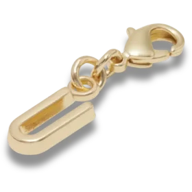 Colgantes Jibbitz™ con la letra «U» dorada
