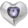 Colgantes Jibbitz™ «Corazón» con gemas SMT en plata y morado
