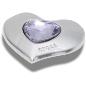 Colgantes Jibbitz™ «Corazón» con gemas SMT en plata y morado