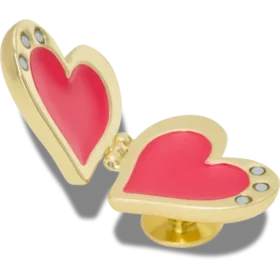 Colgantes Jibbitz™ «Corazón con medallón de burbujas dorado»