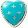 Colgantes Jibbitz «Corazón turquesa y dorado»