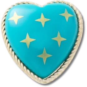 Colgantes Jibbitz «Corazón turquesa y dorado»