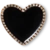 Colgantes Jibbitz™ de corazón negro con contorno dorado Colgantes Jibbitz™ de corazón negro con contorno dorado