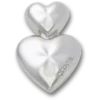 Colgantes Jibbitz™ de doble corazón plateados