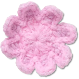 Colgantes Jibbitz™ de flor rosa claro de ganchillo