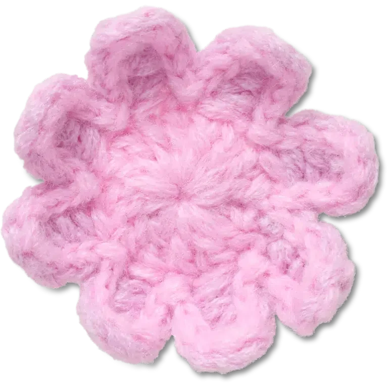 Colgantes Jibbitz™ de flor rosa claro de ganchillo Colgantes Jibbitz™ de flor rosa claro de ganchillo