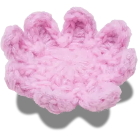 Colgantes Jibbitz™ de flor rosa claro de ganchillo