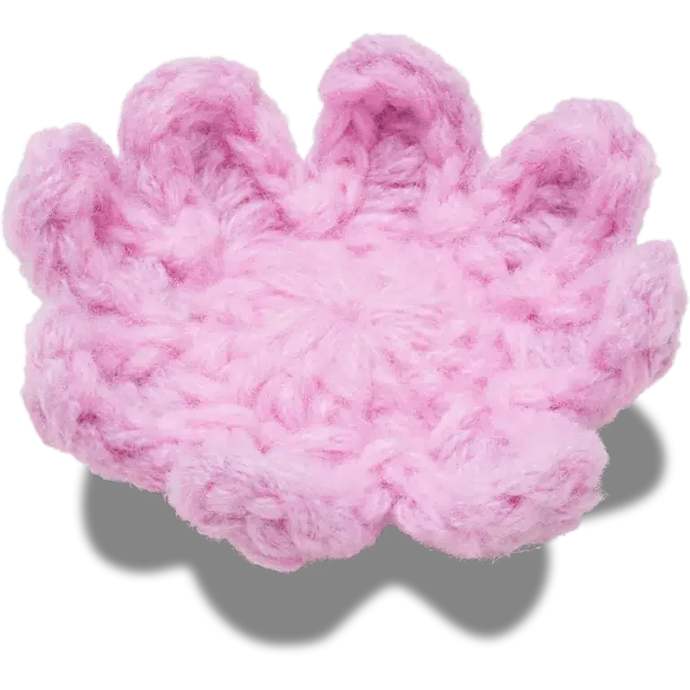 Colgantes Jibbitz™ de flor rosa claro de ganchillo Colgantes Jibbitz™ de flor rosa claro de ganchillo