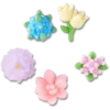 Conjuntos de 5 colgantes Jibbitz con flores de cuentas