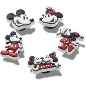 Conjuntos de 5 colgantes Jibbitz de Mickey y Minnie de PVC