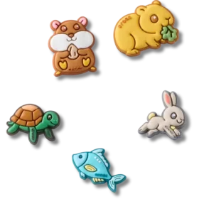 Conjuntos de 5 colgantes Jibbitz Super Pets