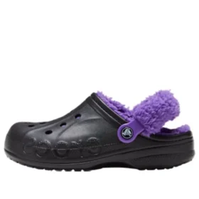 Fuzz-Lined Baya Clog «Negro-Morado»