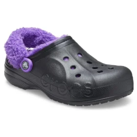 Fuzz-Lined Baya Clog «Negro-Morado»