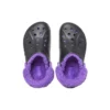 Fuzz-Lined Baya Clog «Negro-Morado»