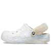 Marbled Zuecos with Fuzz-Lined Strap and Baya Lined Clog «White Multi»